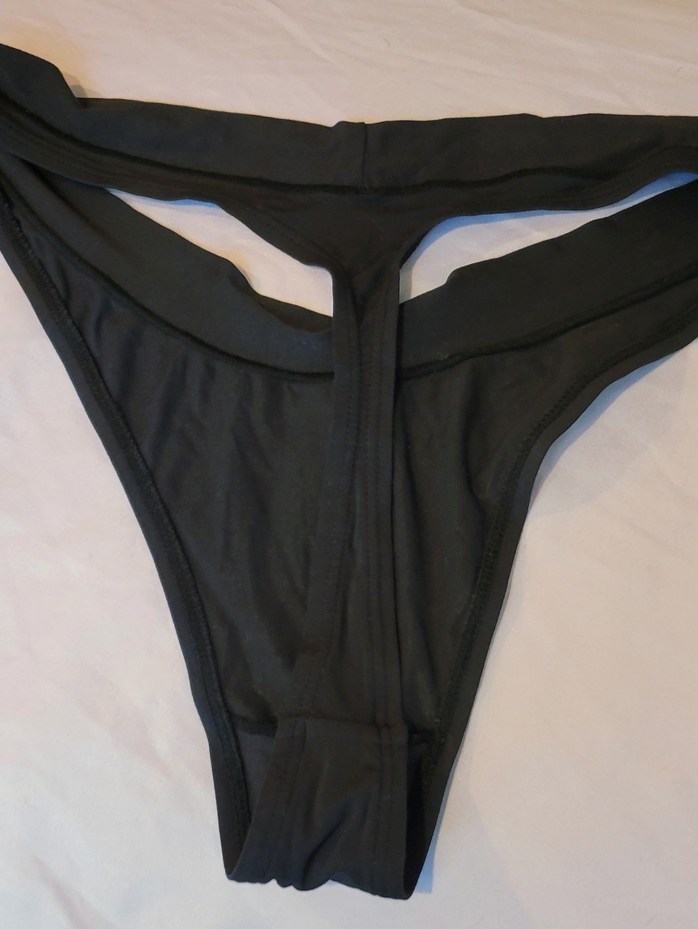 CUUP  MED Black High-Cut Thong Bikini Bottom Nwt